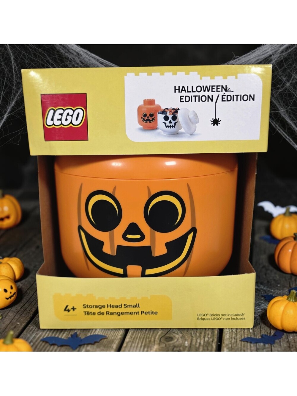 LEGO Halloween Pumpkin Storage Head Small Orange Jack O Lantern Trick or Treat